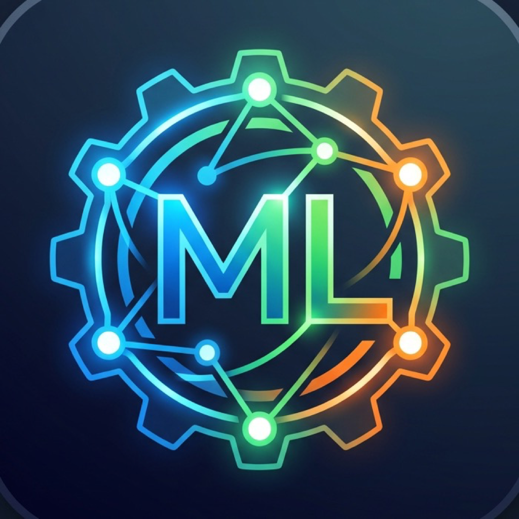 The Quick ML app icon, a glowing gear with the letters ML on a black square