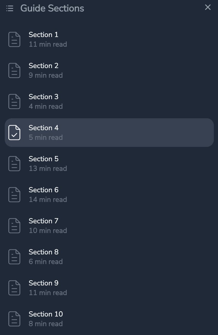 Sections list image