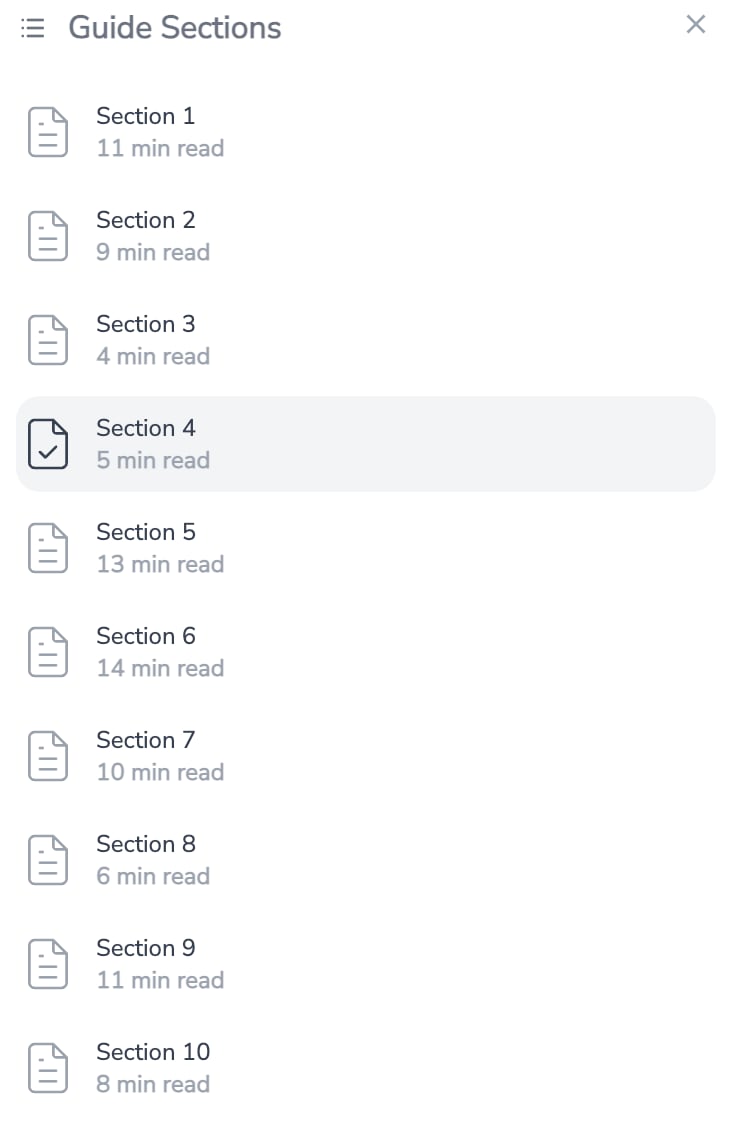 Sections list image