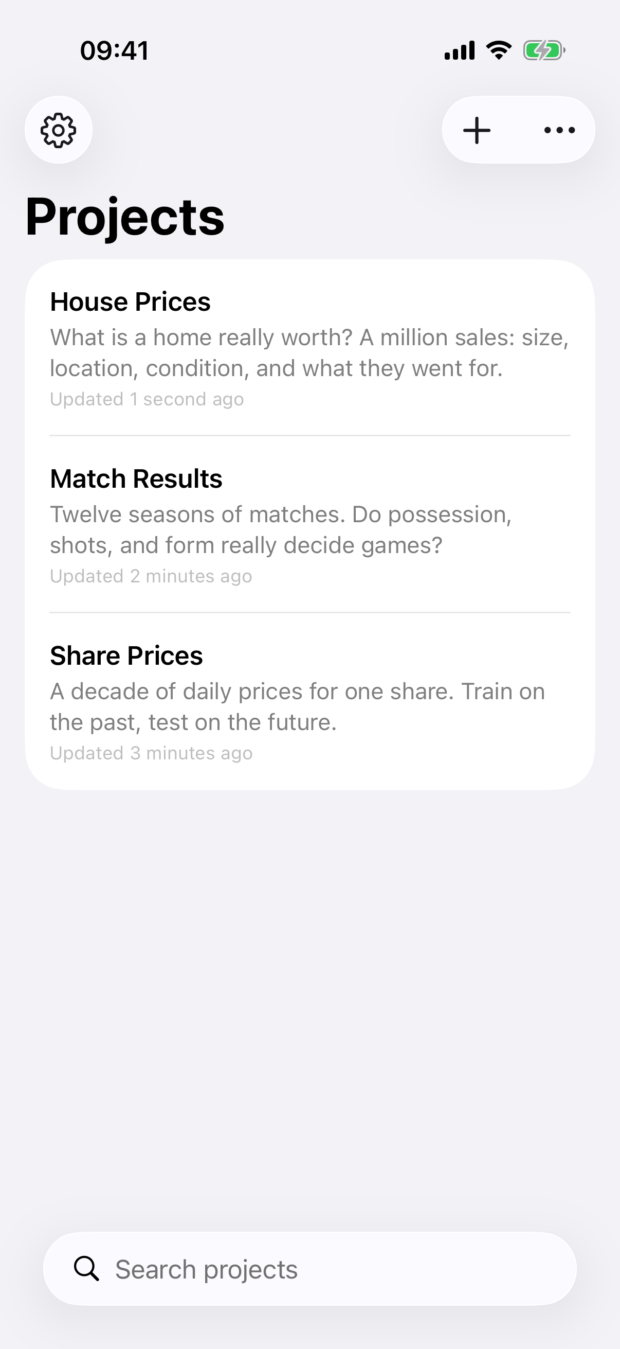 projects list