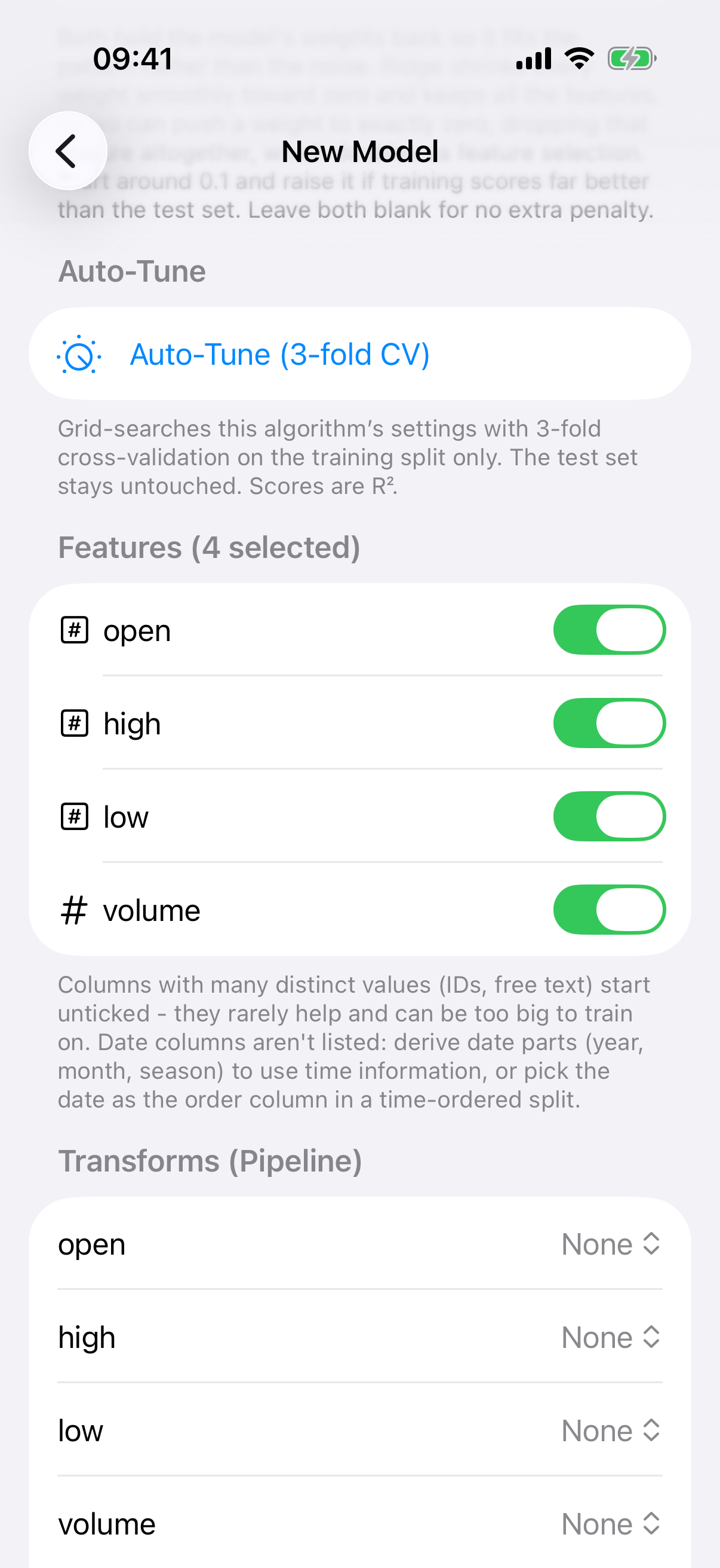 new model features split