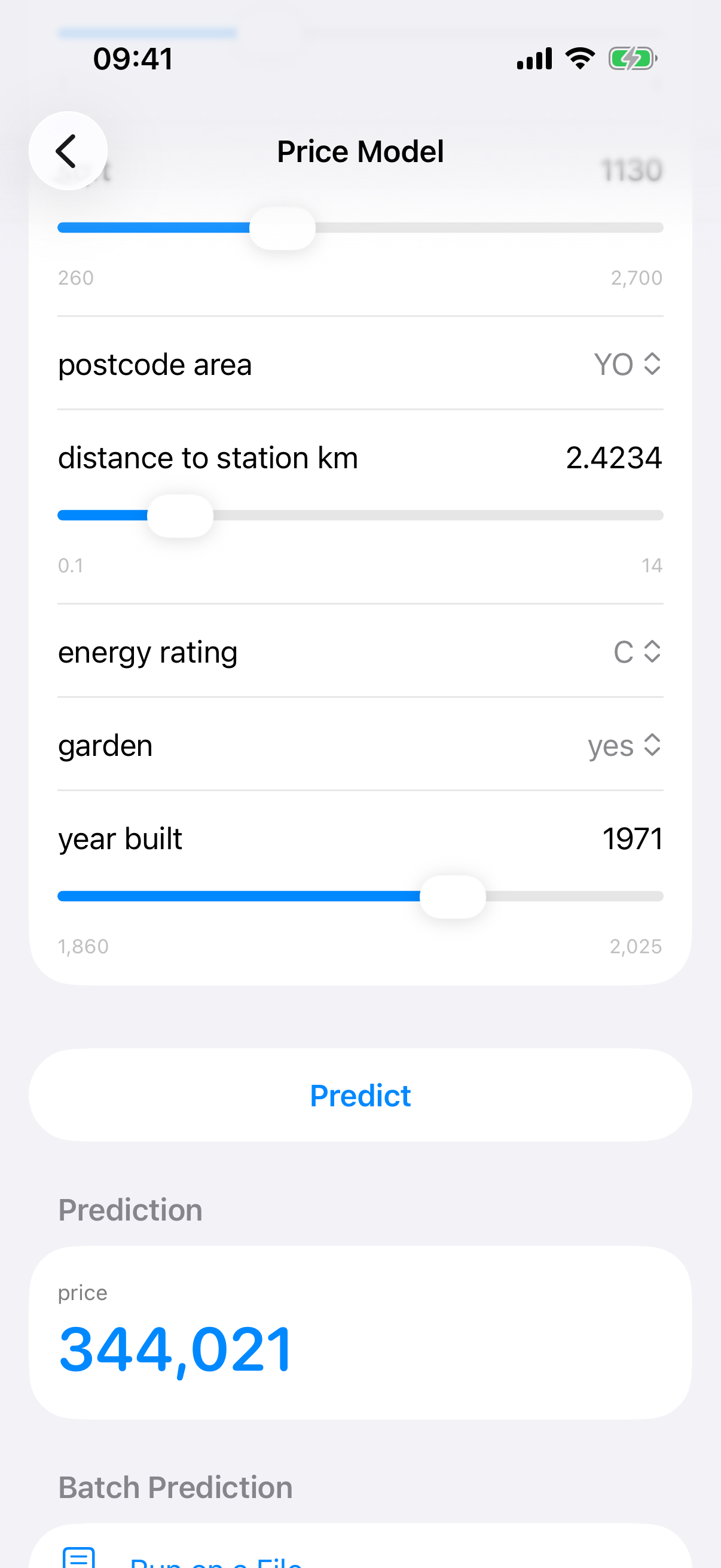 prediction form result
