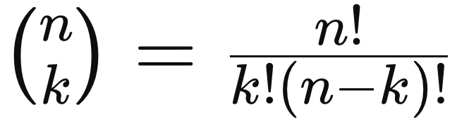 Binomial Number Ways Formula