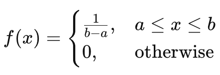 Continuous Uniform PDF Formula