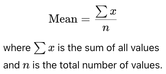 Mean formula