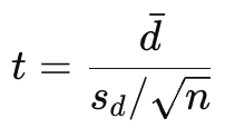 pair t-test formula