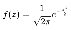 standard normal PDF Formula